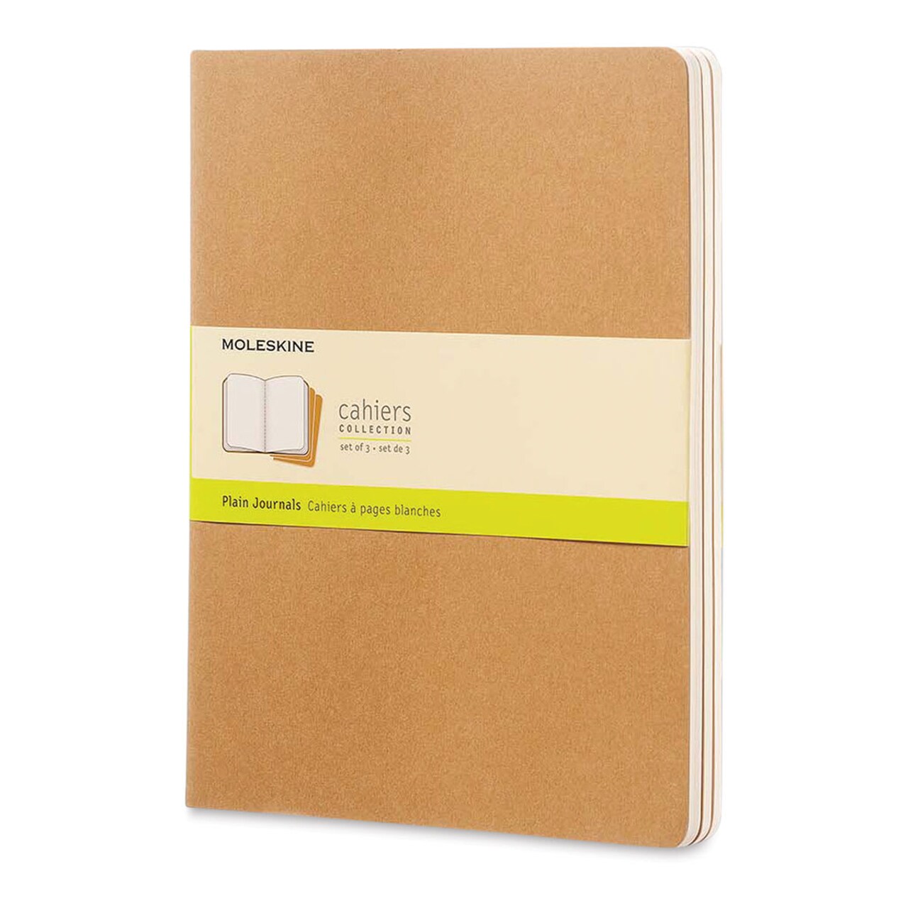 Moleskine Cahier Journals - 9-3/4'' x 7-1/2'', Blank, Kraft, Pkg of 3